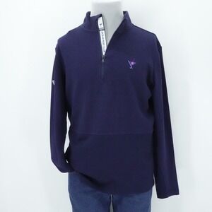 Levelwear 1/4 Zip Pullover Mens M Navy Ocean Reef Club Marathon Performance Golf